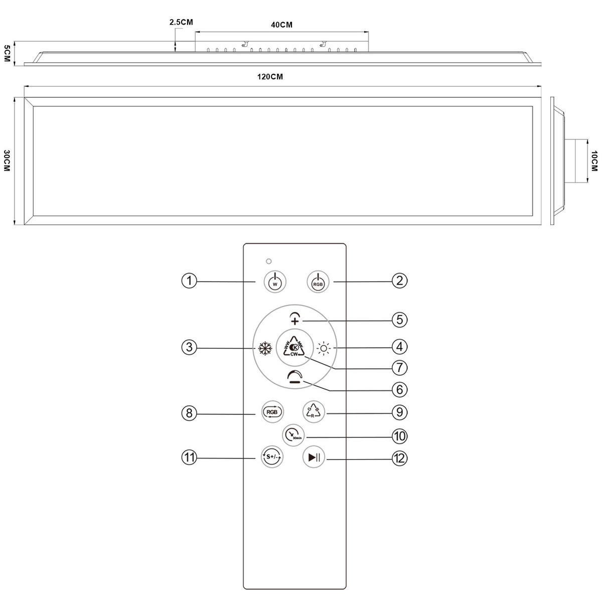 LED-DECKENLEUCHTE Zavren 119.5/29.5/5.6 cm - Weiß, Metall (29.5/119.5/5.6cm) - ZMH