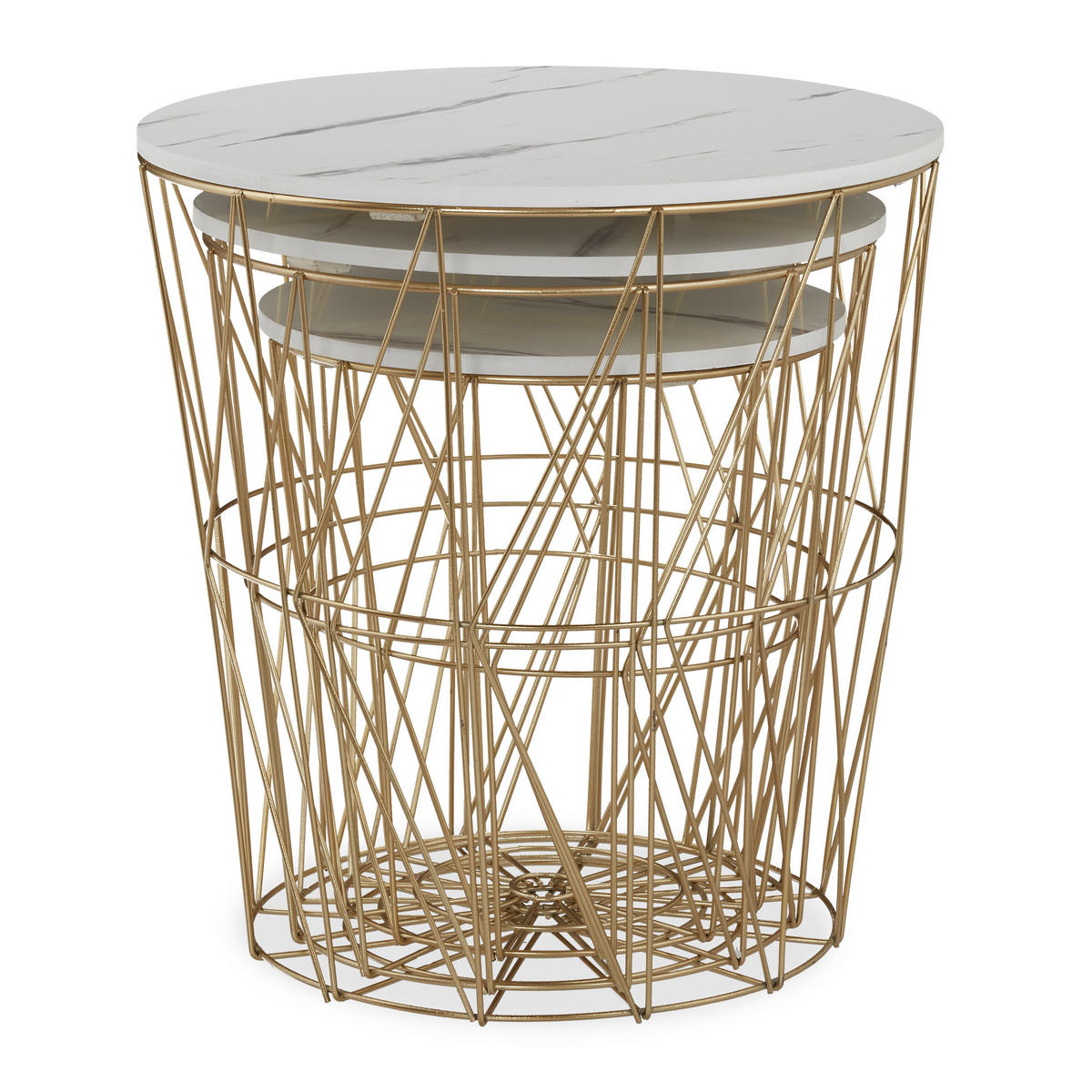 3XKORBTISCH - Multicolor, Holzwerkstoff/Metall (39.5/39.5/40cm) - Relaxdays