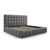 BETT mit Bettkasten und Kopfteil Mamaia aus Samt grau 200x200cm - Grau, Textil (200/200cm) - Micadoni