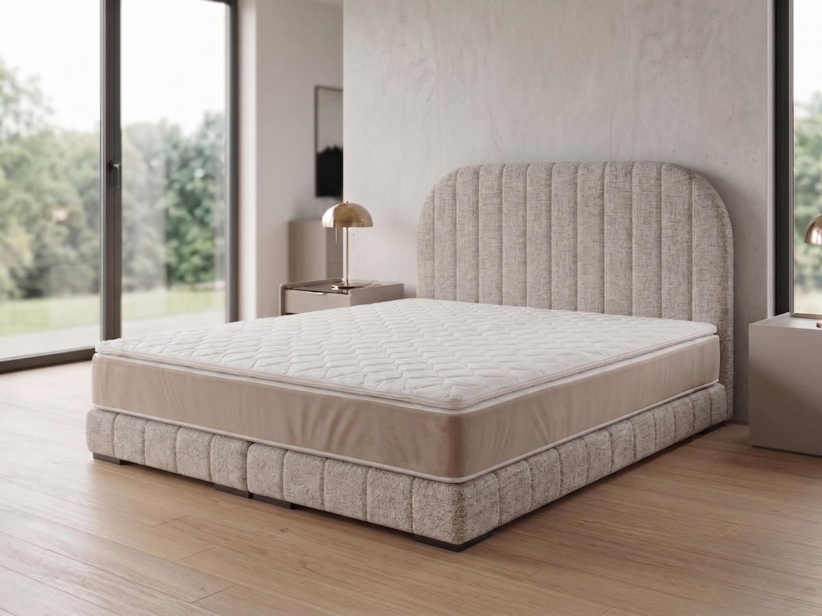 POLSTERBETT LEON3 100x 200 cm Farbe: Beige - Beige, Textil (100/200cm) - A&J MöbelLand