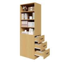 HIGHBOARD 60/38/180 cm in Eiche mit 3 Seitenschubladen und verstellbaren Böden - Eichefarben, Holzwerkstoff (60/180/38cm) - Flora Grace