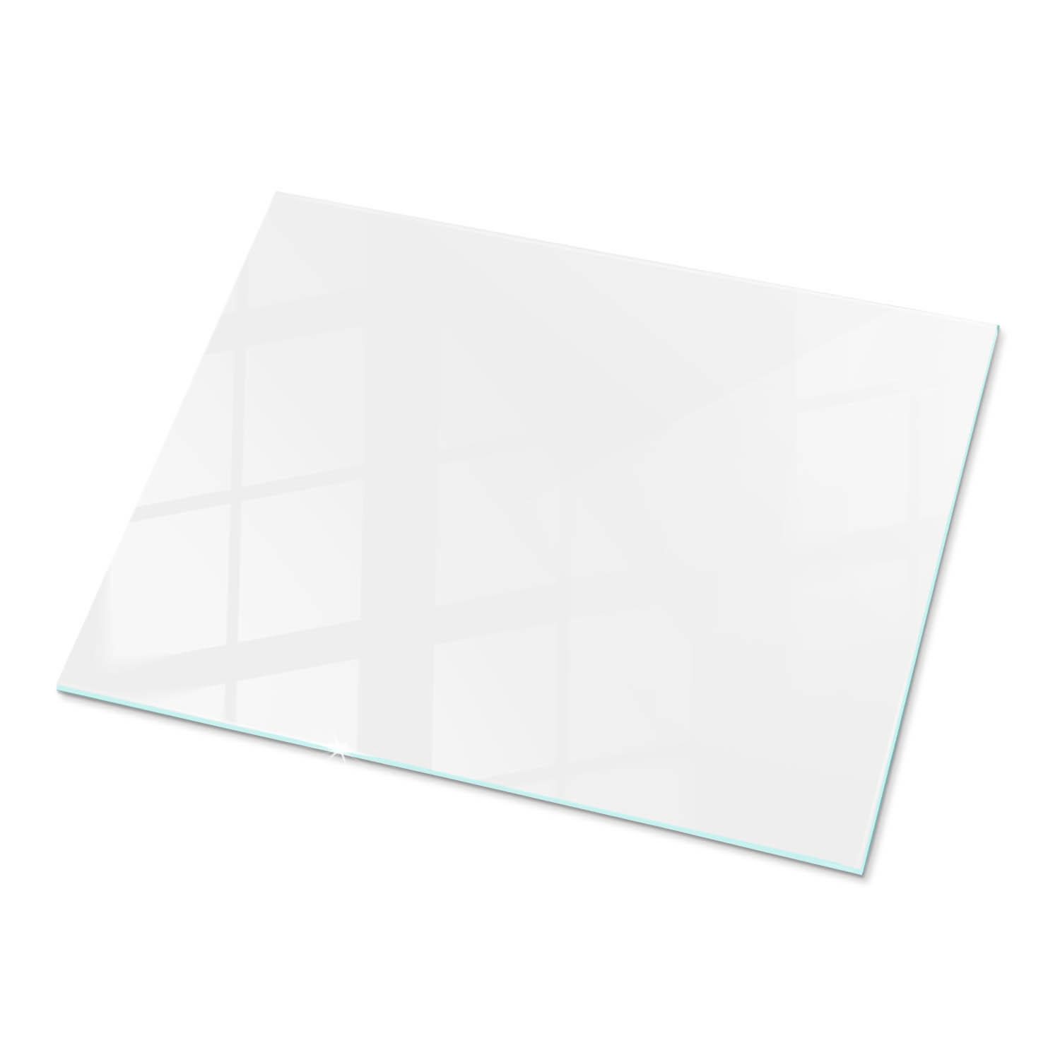 TISCHPLATTE 80x60 cm Glatte Weiße Oberfläche - Weiß Hochglanz/Weiß, Glas (80/60/0.4cm) - TULUP