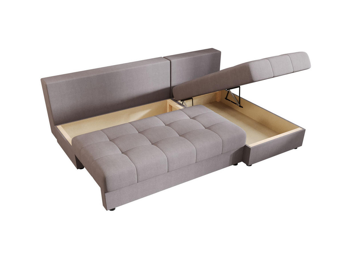 ECKSOFA MOS L Cosmic 160 Rechts mit Schlaffunktion - Grau, Textil (200/143cm) - Bedante
