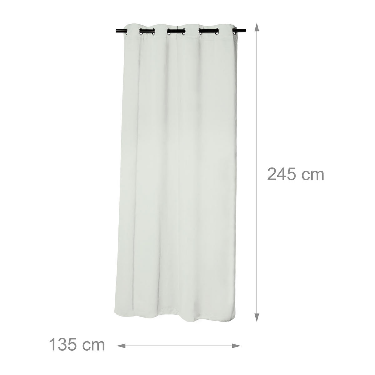 2XVORHANG - Grau, Textil/Metall (135/245/0.4cm) - Relaxdays