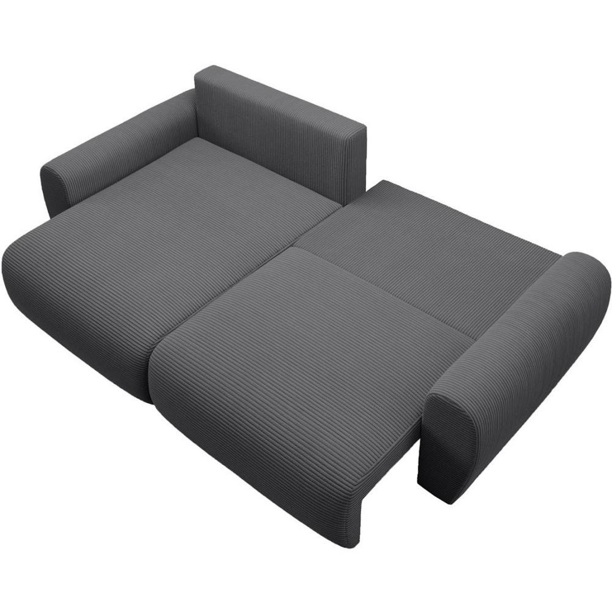 ECKSCHLAFSOFA Poss L dunkelgrau links - Dunkelgrau, Textil (253/153cm) - Beautysofa