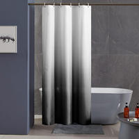 DUSCHVORHANG Schwarz Polyester schimmelresistent maschinenwaschbar wasserdicht klein für Duschkabine - Schwarz, Textil (180/9cm) - MCBOSON