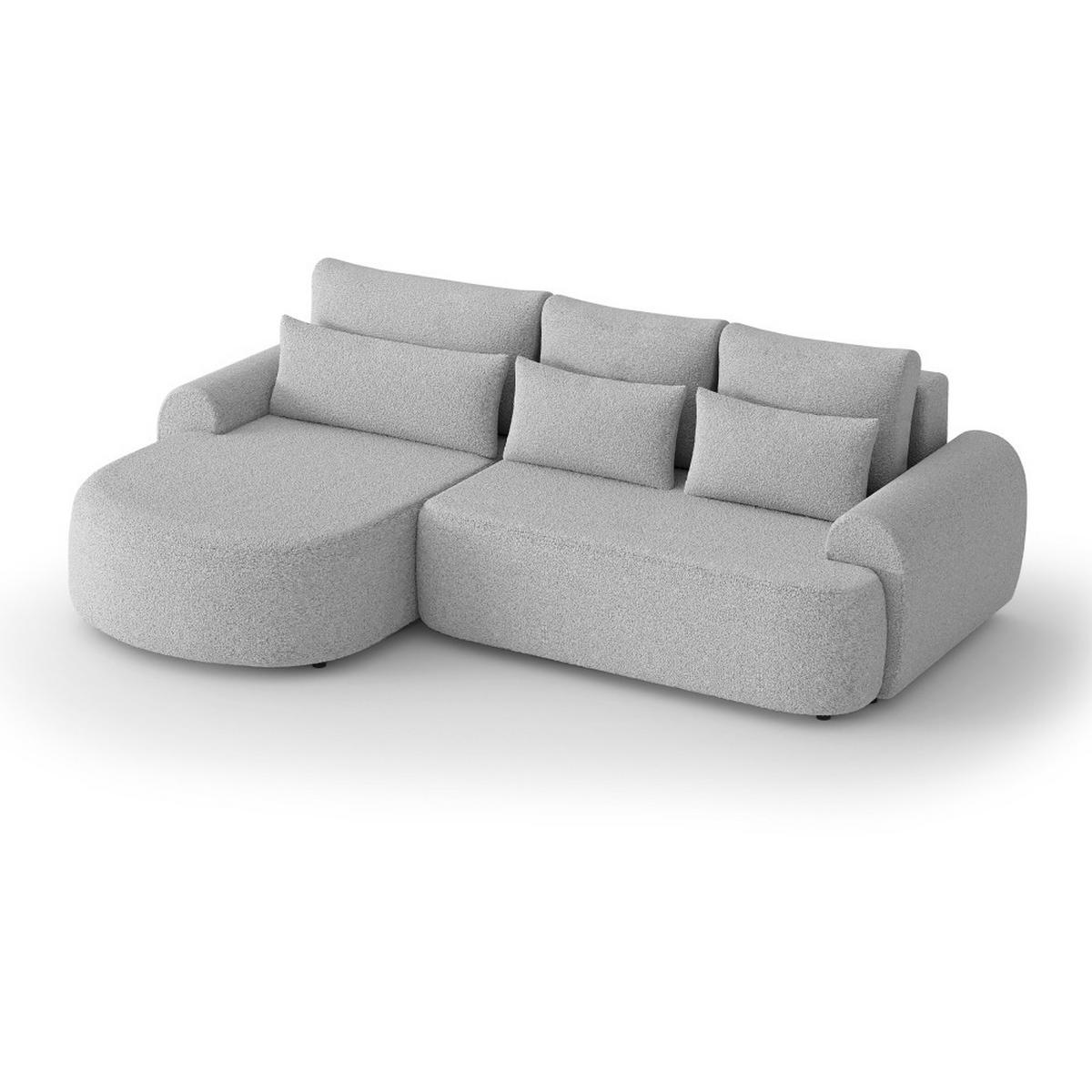 ECKSCHLAFSOFA Olivio L Hellgrau, links - Hellgrau/Schwarz, Kunststoff/Textil (266/170cm) - Beautysofa