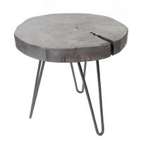 BEISTELLTISCH GOA Akazie Grau 45cm - Grau, Holz/Metall (35/35/40cm) - riess-ambiente