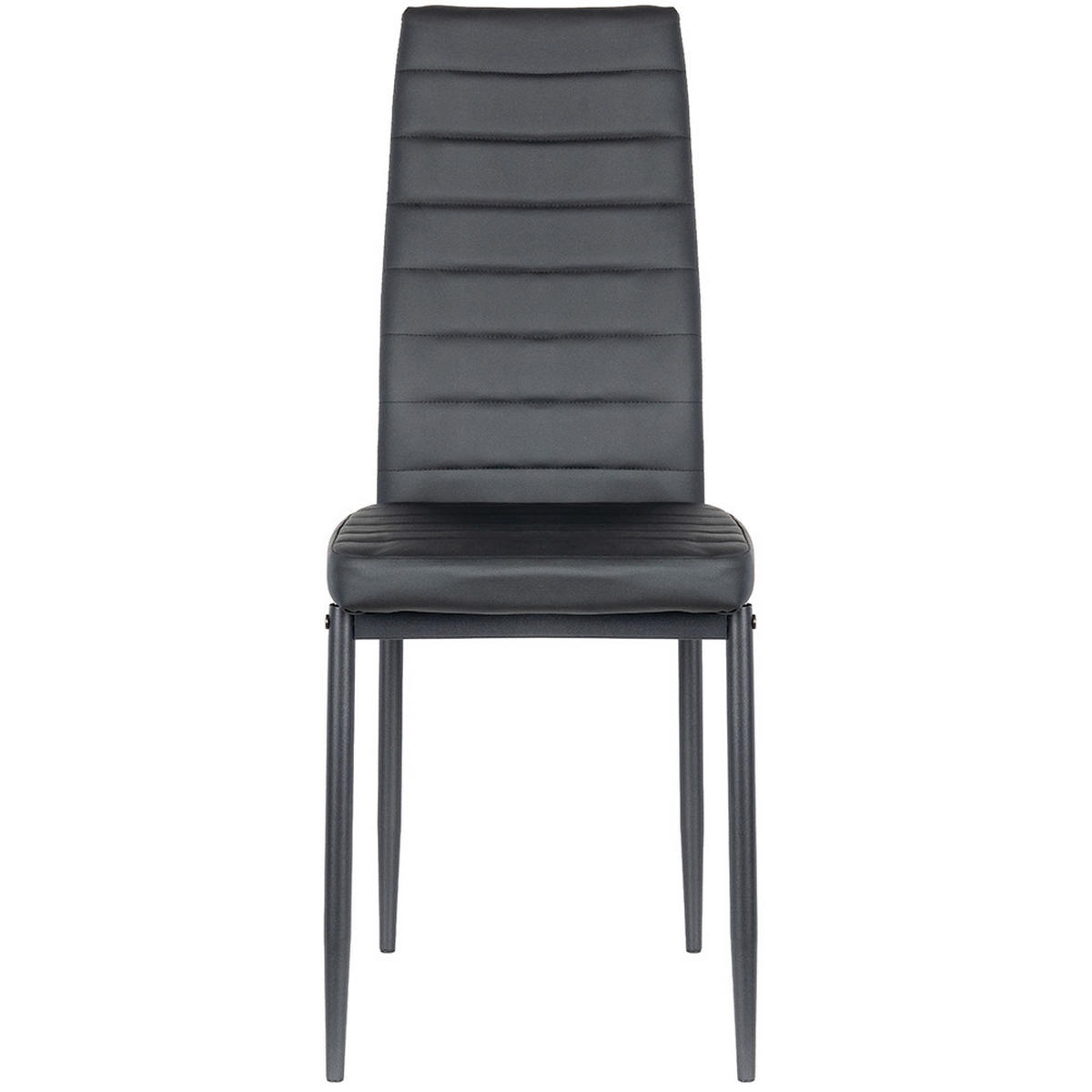 ESSZIMMERSTÜHLE 4er-Set Zyta – Schwarze Kunstlederstühle mit Metallbeinen - Schwarz, Metall (42/96/54cm) - Jana