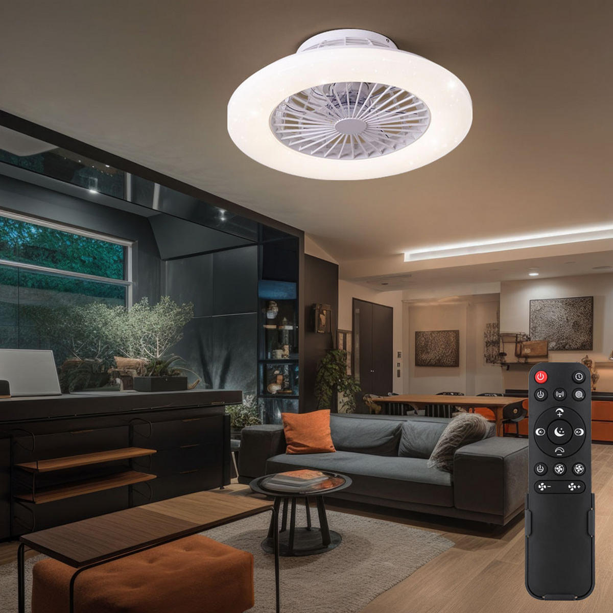 LED DECKENLEUCHTE TRAVO Weiß - Weiß, Metall (50/50/17.5cm) - Globo Lighting