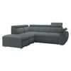 ECKSOFA Boston 2RR1P, Seite: Links PUFAP+R+1P(65)+2R - Silberfarben/Grau, Holz/Textil (260/230cm) - MIRJAN24