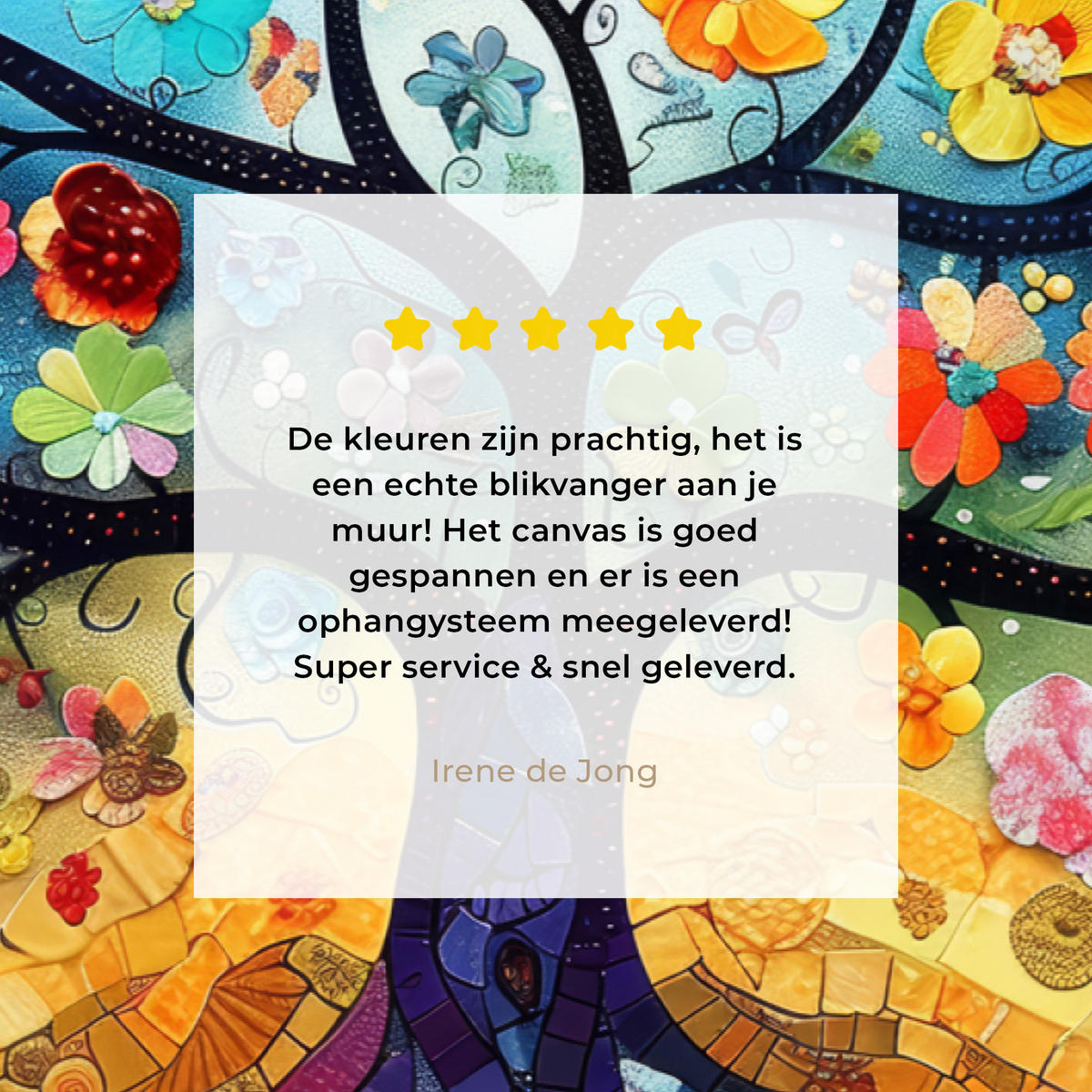 LEINWANDBILD Kunst - Baum des Lebens - Blumen - Hippie Wohnzimmer 120x80 cm - Dunkelblau, Textil (120/80cm) - MuchoWow