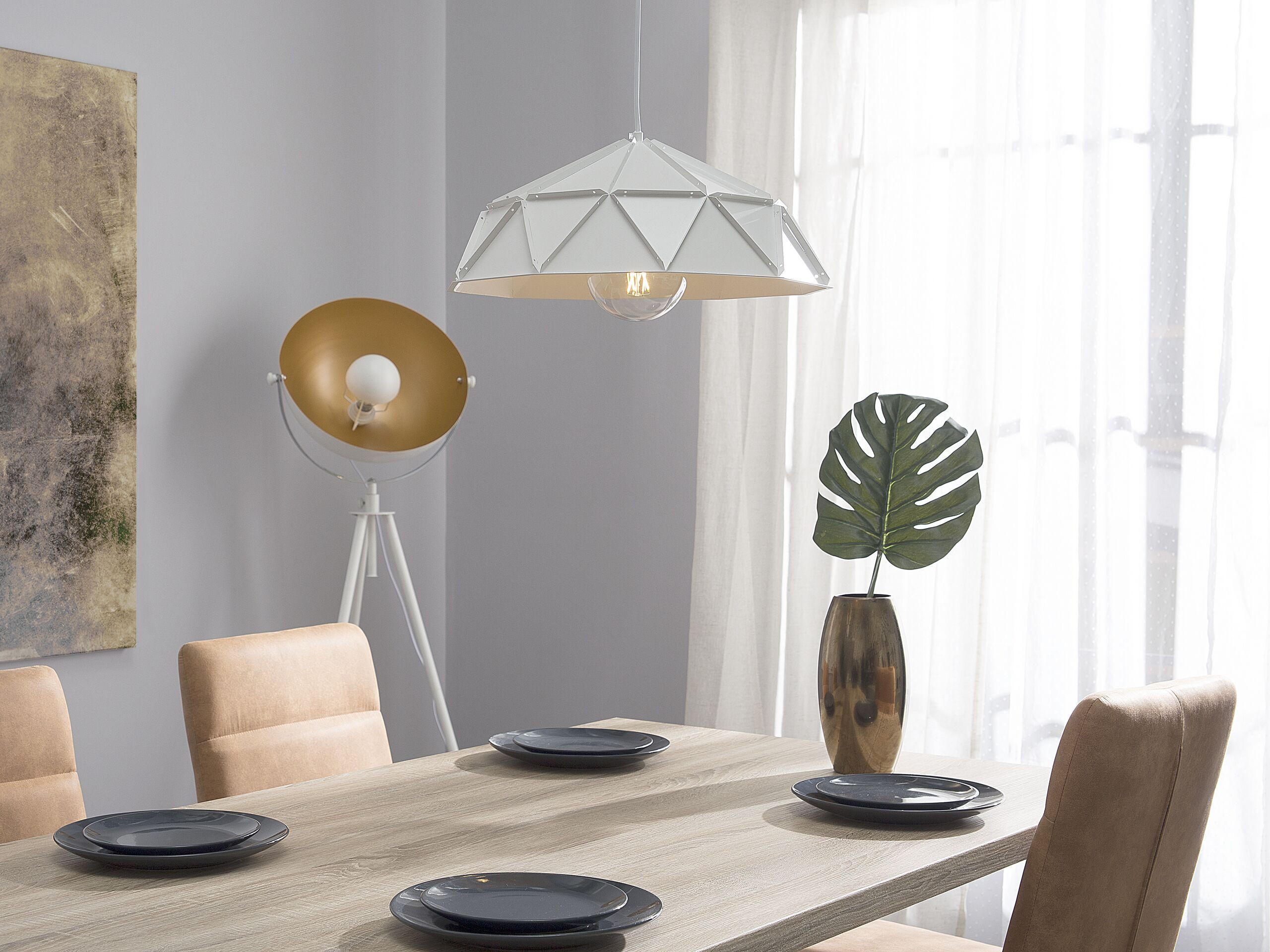 HÄNGELEUCHTE Senia 45/45/120 cm - Weiß, Metall (45/45/120cm) - Beliani