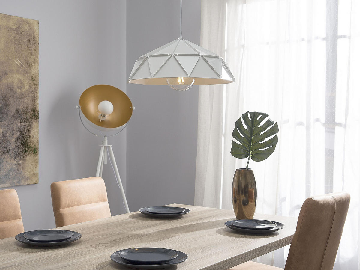 HÄNGELEUCHTE Senia 45/45/120 cm - Weiß, Metall (45/45/120cm) - Beliani