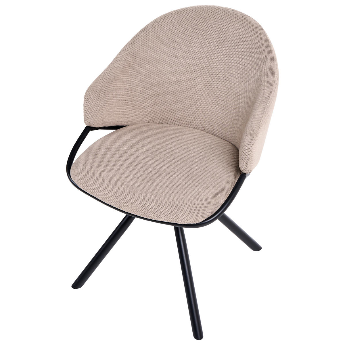 ESSZIMMERSTUHL 2er Set Stoff Taupe Mystic - Taupe/Beige, Textil (58/83/62cm) - Beliani