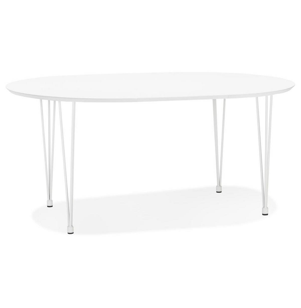 ESSTISCH – Rund ausziehbar Weiß 120–220 cm für 8 Personen - Weiß, Holz/Metall (120/120/73cm) - KADIMA DESIGN