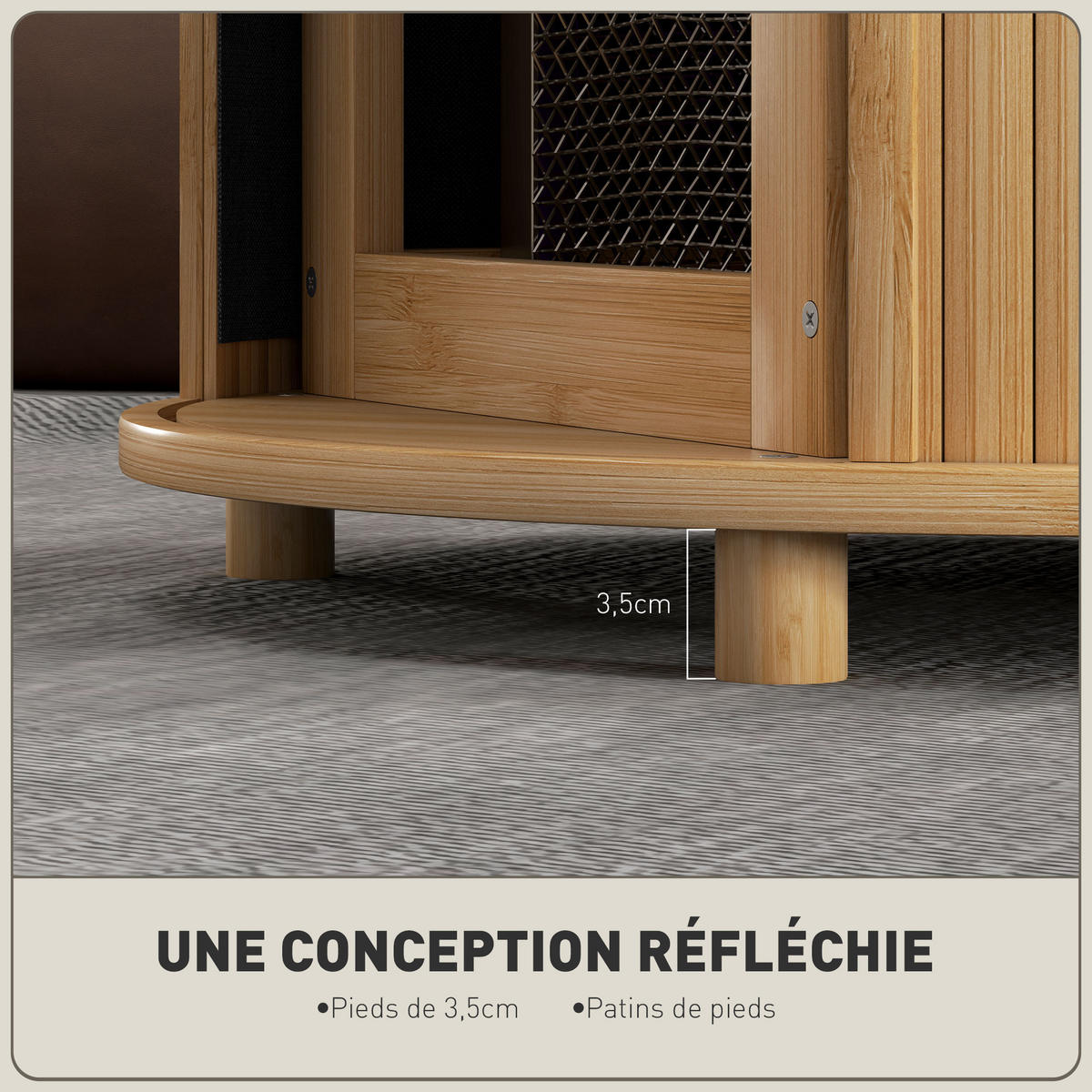 COUCHTISCH DE-15768 mit Schiebetür Naturholz - Naturfarben, Naturmaterialien (60/60/45cm) - ComfortXL
