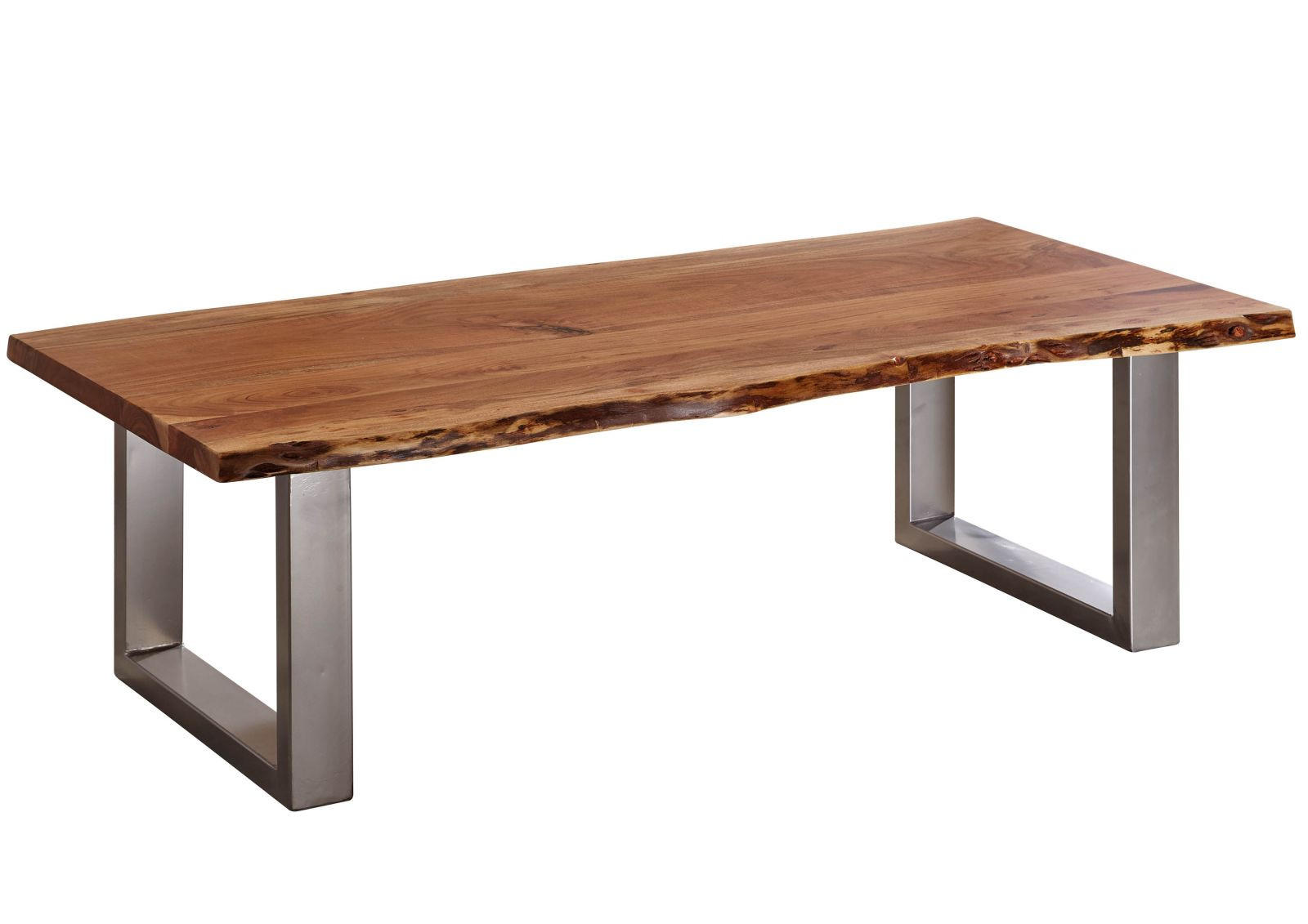 COUCHTISCH Akazie 150x70x45 walnuss lackiert FREEFORM 2 #12 - Dunkelbraun, Holz (150/70/45cm) - Massivmoebel24