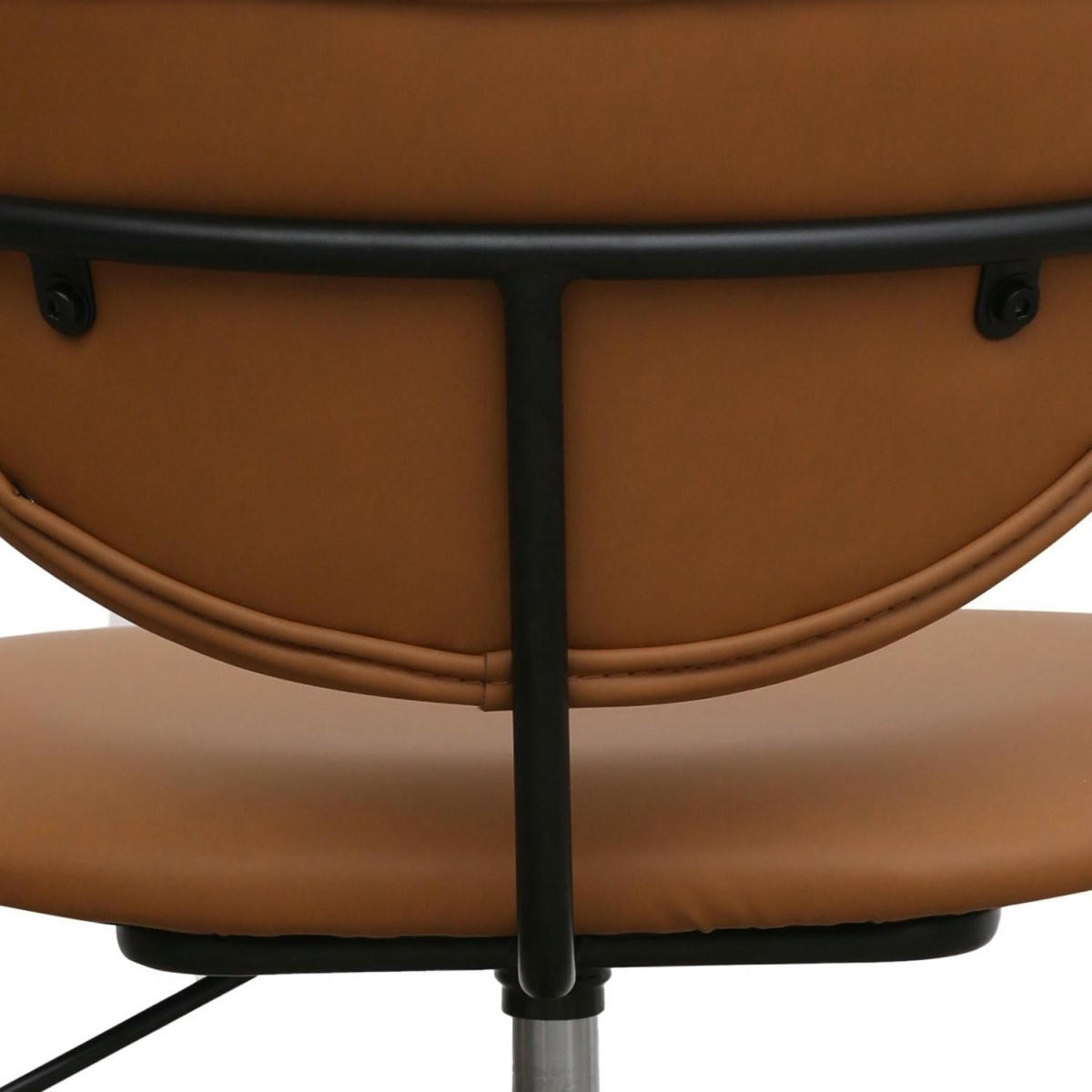 DREHSTUHL höhenverstellbar in Kunstleder Cognacbraun - Schwarz/Braun, Textil/Metall (54/71/57cm) - Furnhouse