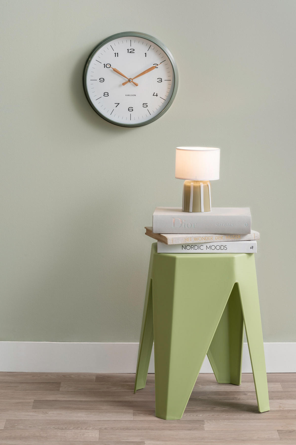 WANDUHR Modern Factory Ø30 cm - Grün, Kunststoff (30/4.5/30cm) - Karlsson
