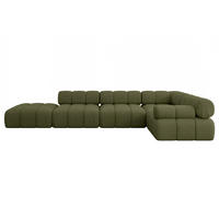 ECKSOFA modulares Sofa Felto-L2 - 380x190x70 cm Grün Bouclé - Grün, Holzwerkstoff/Textil (380/190cm) - ALTDECOR