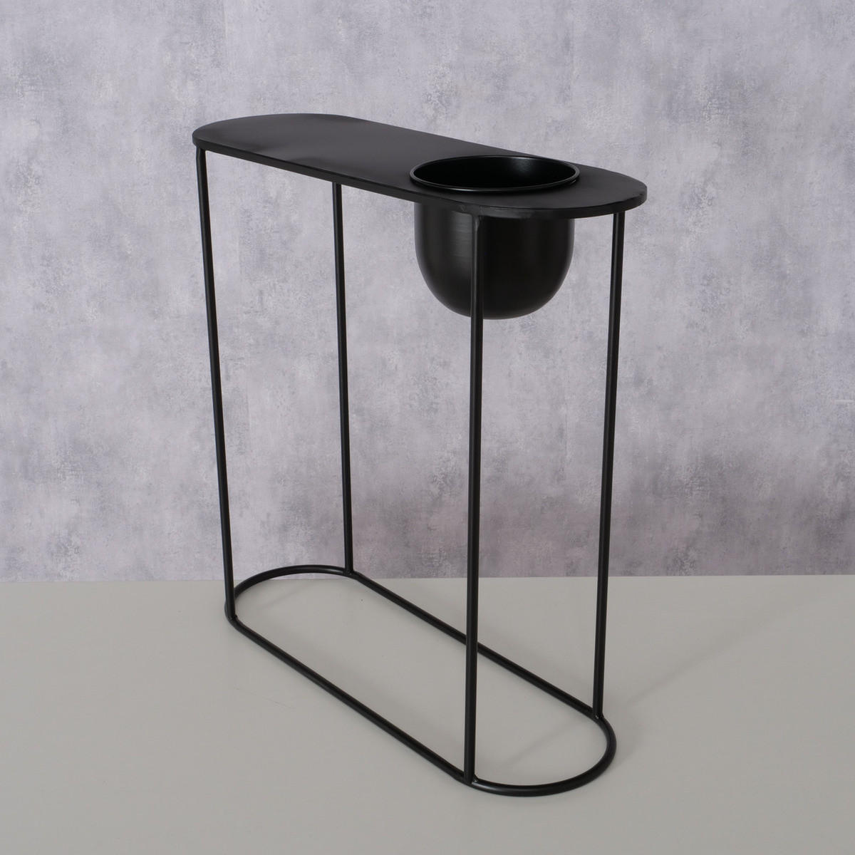 BEISTELLTISCH Metall Pluto H. 56 cm - Schwarz, Metall (55/18/56cm) - Boltze Home