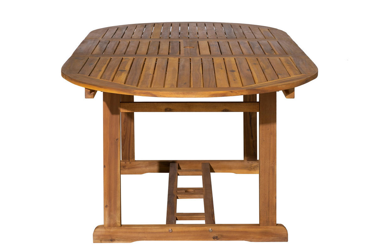 GARTENTISCH 150/200x100 cm oval Akana mit Schmetterlingsauszug, auf 200 cm ausziehbar - Naturfarben, Holz (100/150/75cm) - TPFGarden