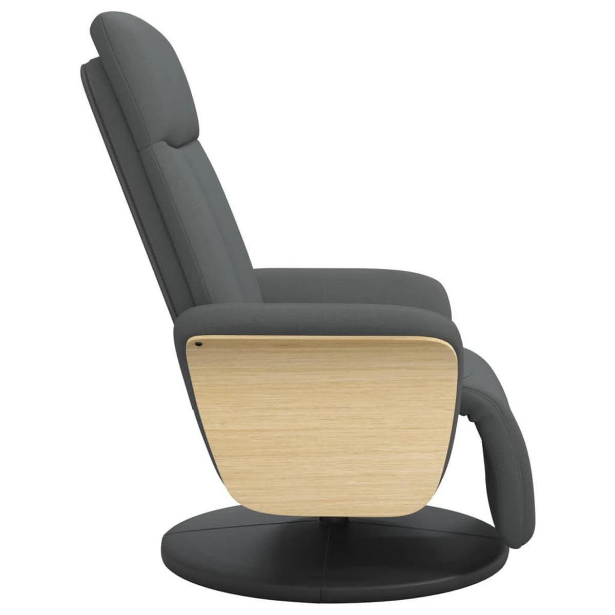 RELAXSESSEL Mit Fussteil Dunkelgrau Stoff - Grau, Textil (87/104.5/79cm) - vidaXL