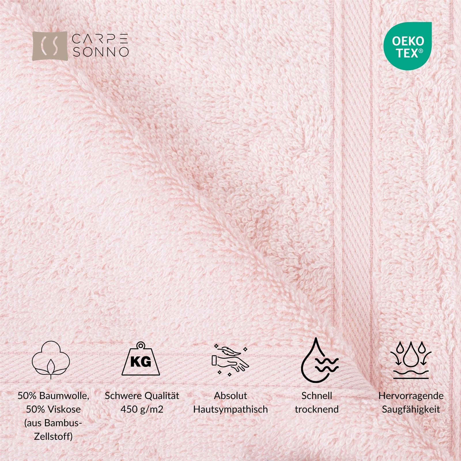 DUSCHTÜCHER 70x140 cm 450g/m2 im 2er Set, Duschtuch Rosa - Rosa, Textil (70/140cm) - Carpe Sonno