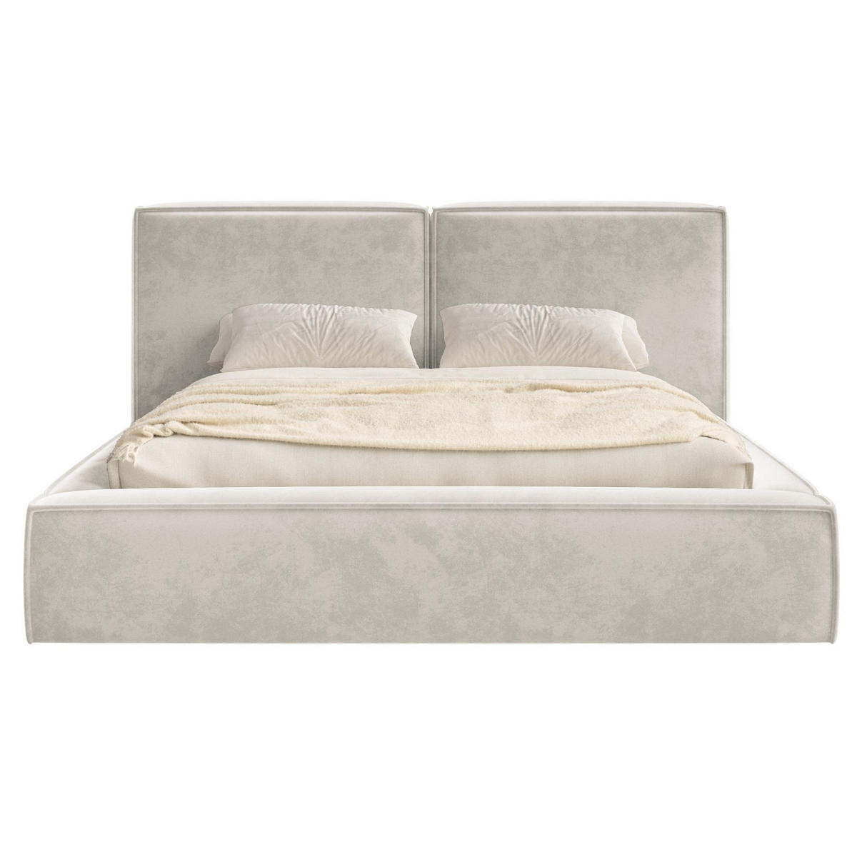 POLSTERBETT Tilves Greige 140x200 cm - Taupe/Schwarz, Kunststoff/Textil (140/200cm) - Selsey