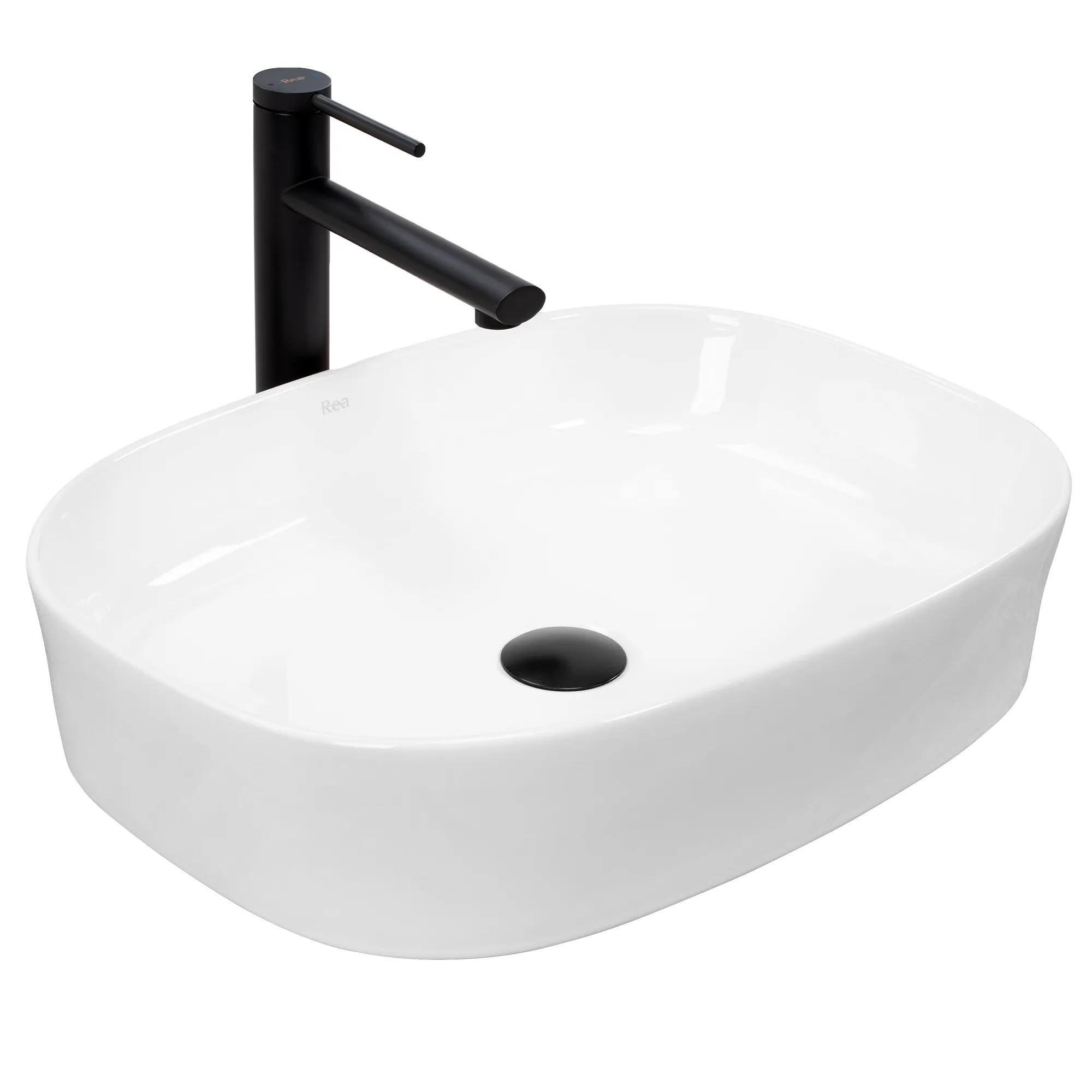 AUFSATZWASCHBECKEN Rea Angie - Weiß, Keramik (38/11.5/52cm) - REA