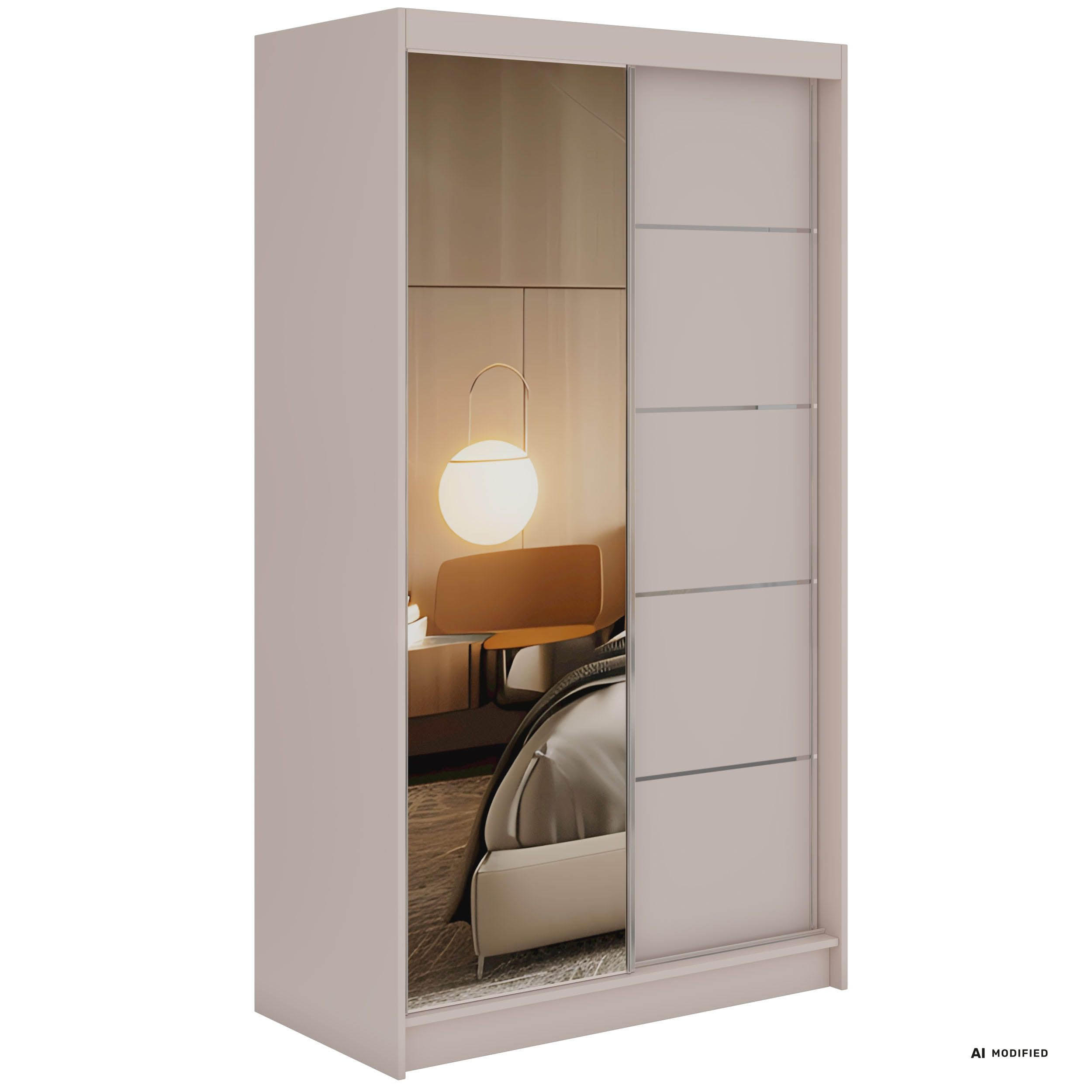 MKS Schwebetürenschrank Kaschmir 120x216x61 cm