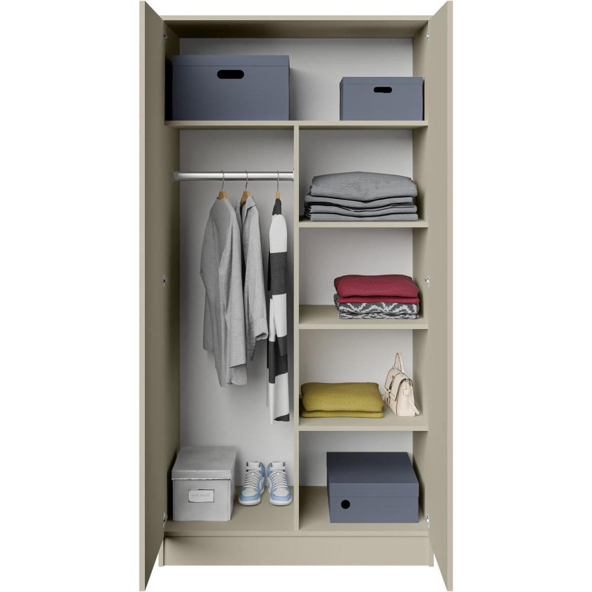 DREHTÜRENSCHRANK Look 90/180/50 cm 2-türig kaschmir - Kaschmir, Holzwerkstoff (90/180/50cm) - Beautysofa