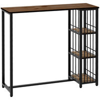 BARTISCH, Spanplatte, Stahl, Braun - Braun, Kunststoff (40/105/120cm) - HOMCOM