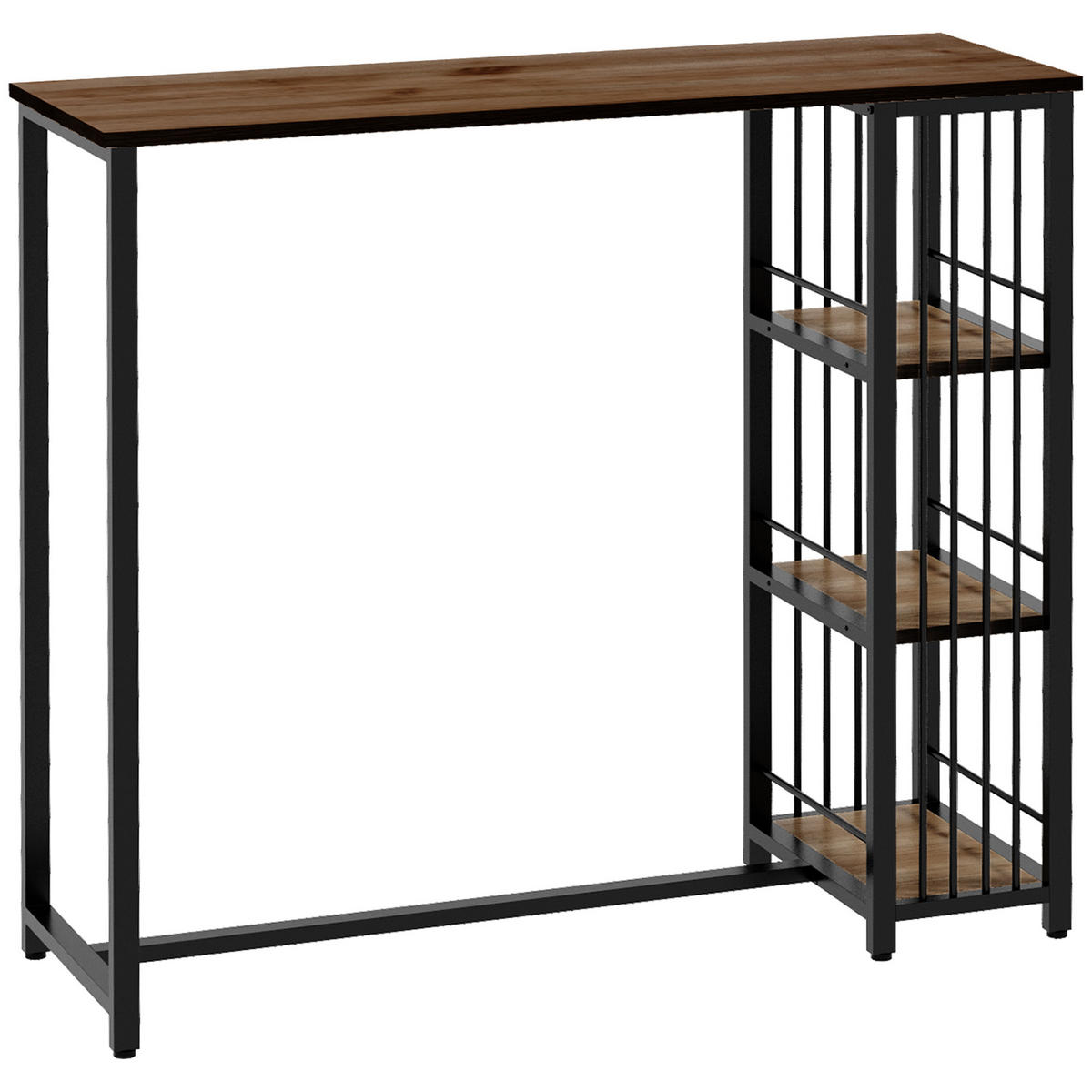BARTISCH, Spanplatte, Stahl, Braun - Braun, Kunststoff (40/105/120cm) - HOMCOM