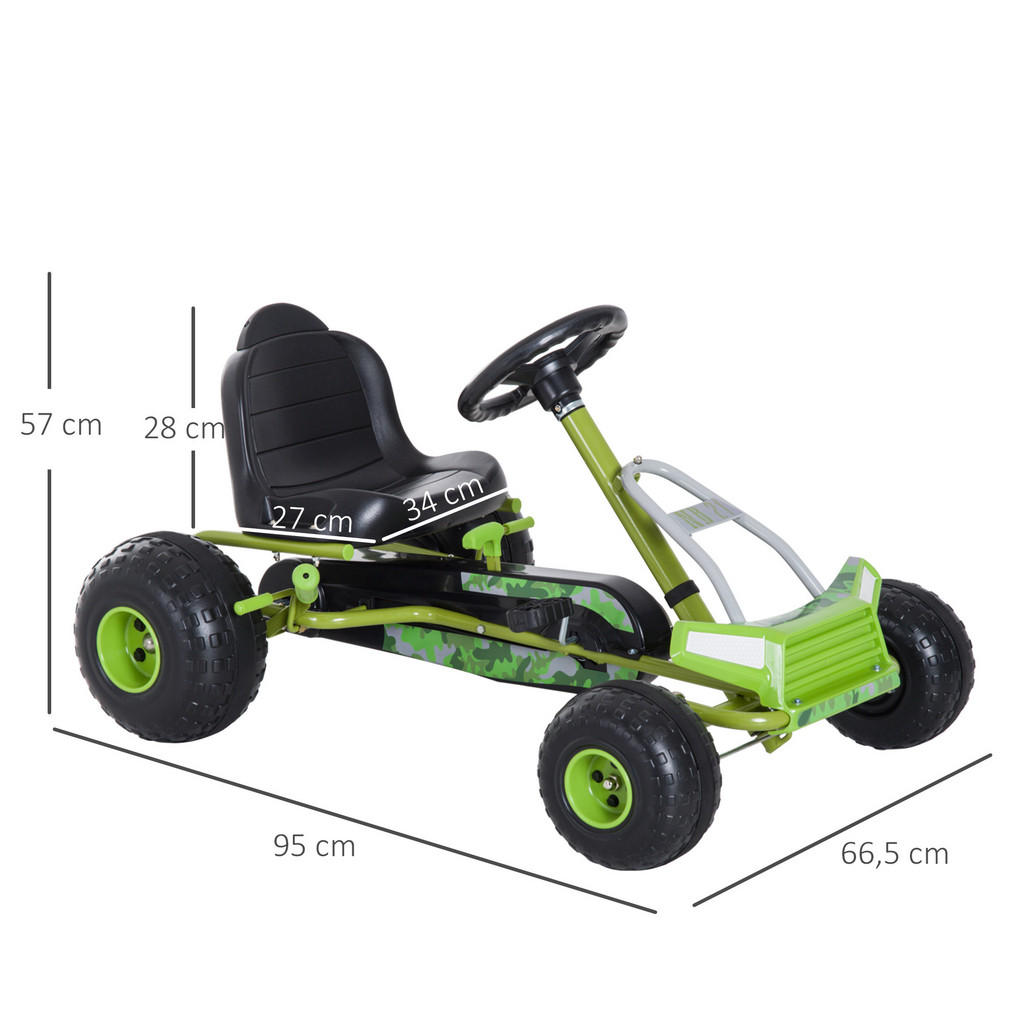 Thumbnail - Homcom Kinder, Grün, Metall, 66.5x57x95 cm, Outdoor Spielzeug, Kinderfahrzeuge