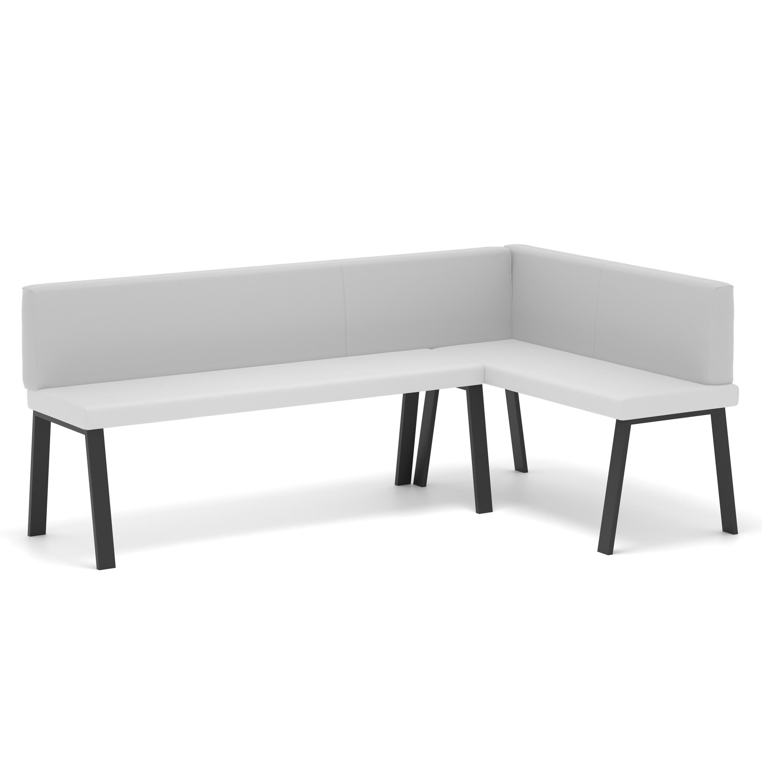 ECKBANK rechts MONO Y Kunstleder glatt, 196/142 cm Weiß - Weiß, Kunststoff/Textil (142/196cm) - Idohome