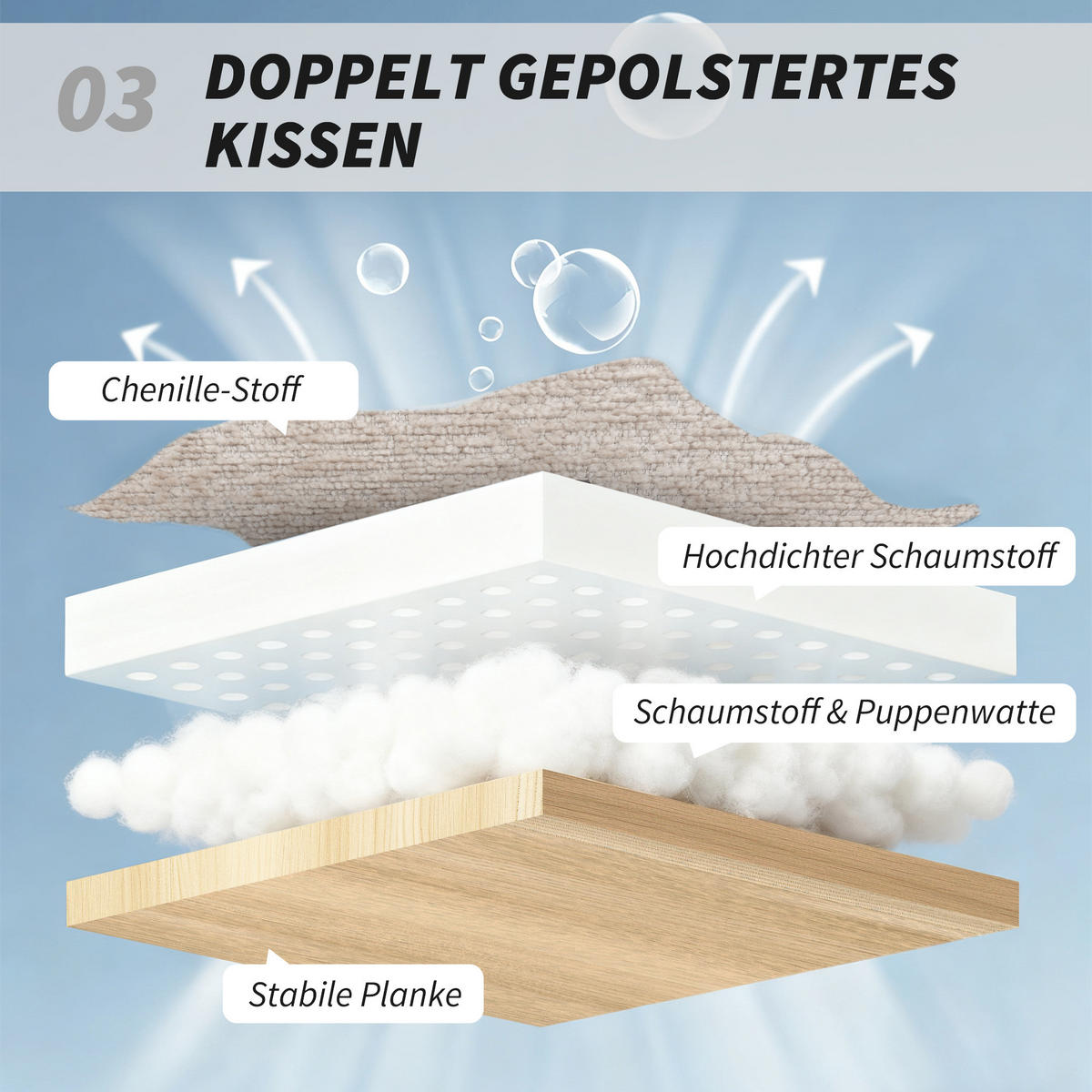 SCHAUKELSTUHL Schaukelsessel Schneidersitz mit Rückenlehne Chenille-Optik - Creme, Textil (80/91/103cm) - HOMCOM