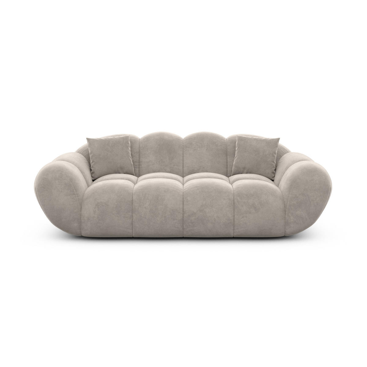 2-SITZER-SOFA Liva Sand Samtstoff - Sandfarben, Textil (200/70/93cm) - VAROYAL