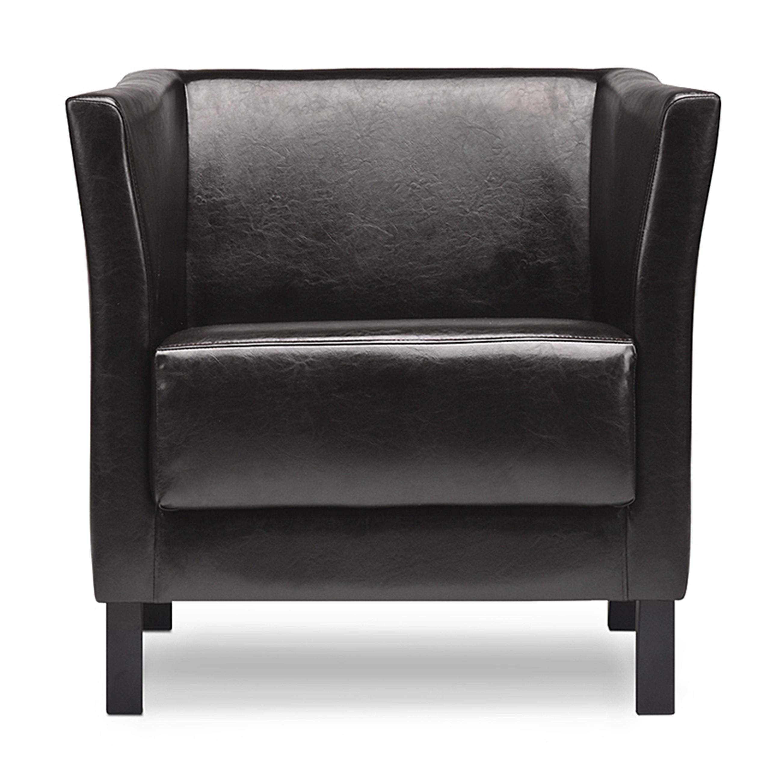 SESSEL ESPECTO Lederoptik, ein dunkles Braun - Schwarz/Braun, Textil (67/71cm) - KONSIMO®