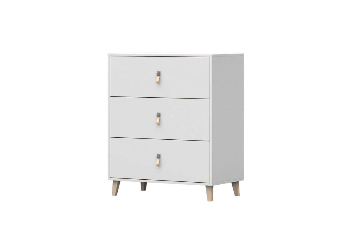 KOMMODE - FAGO 3S - Weiß, Holzwerkstoff (80/96/45cm) - Möblo