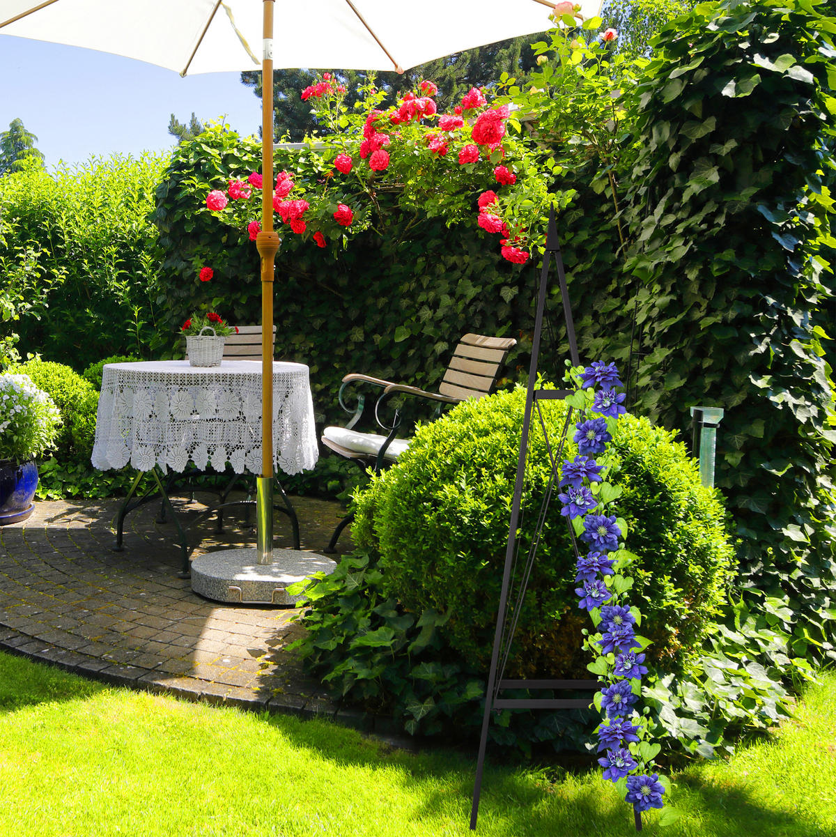 RANKHILFE - Schwarz, Metall (36/132/34cm) - Relaxdays