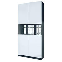 AKTENSCHRANK Elona M2, Büroschrank mit Soft-Close & Push-to-Open, Schwarz/Weiß matt (82 x 184 x 37 cm) - Weiß, Holzwerkstoff (82/184/37cm) - InnoFurn