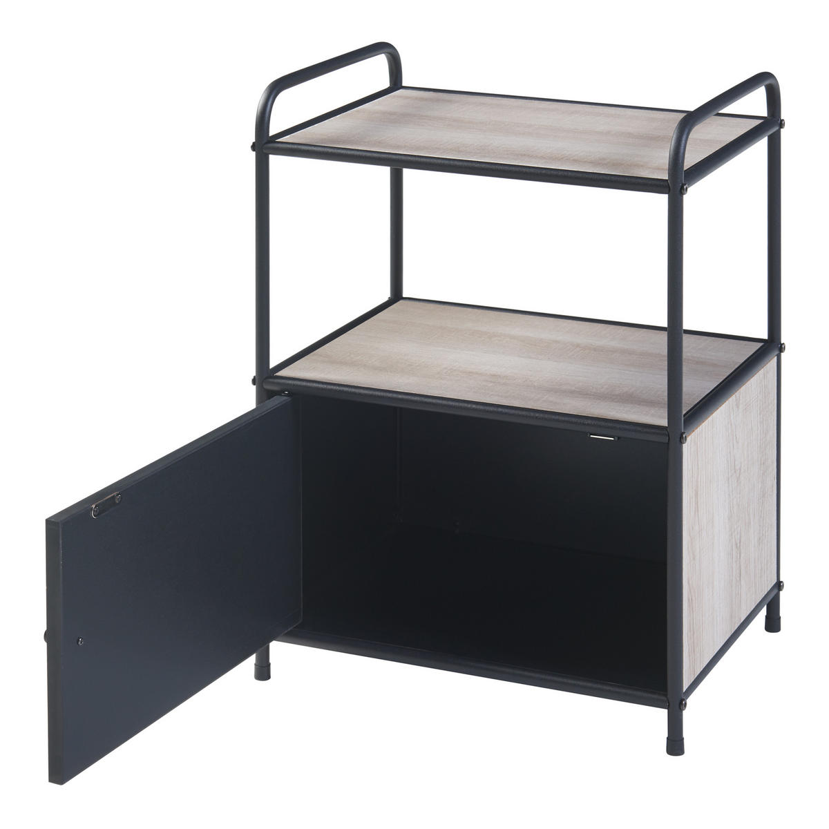 BEISTELLTISCH Gulen - Eichefarben/Schwarz, Holzwerkstoff/Metall (33/43/60cm) - [en.casa]