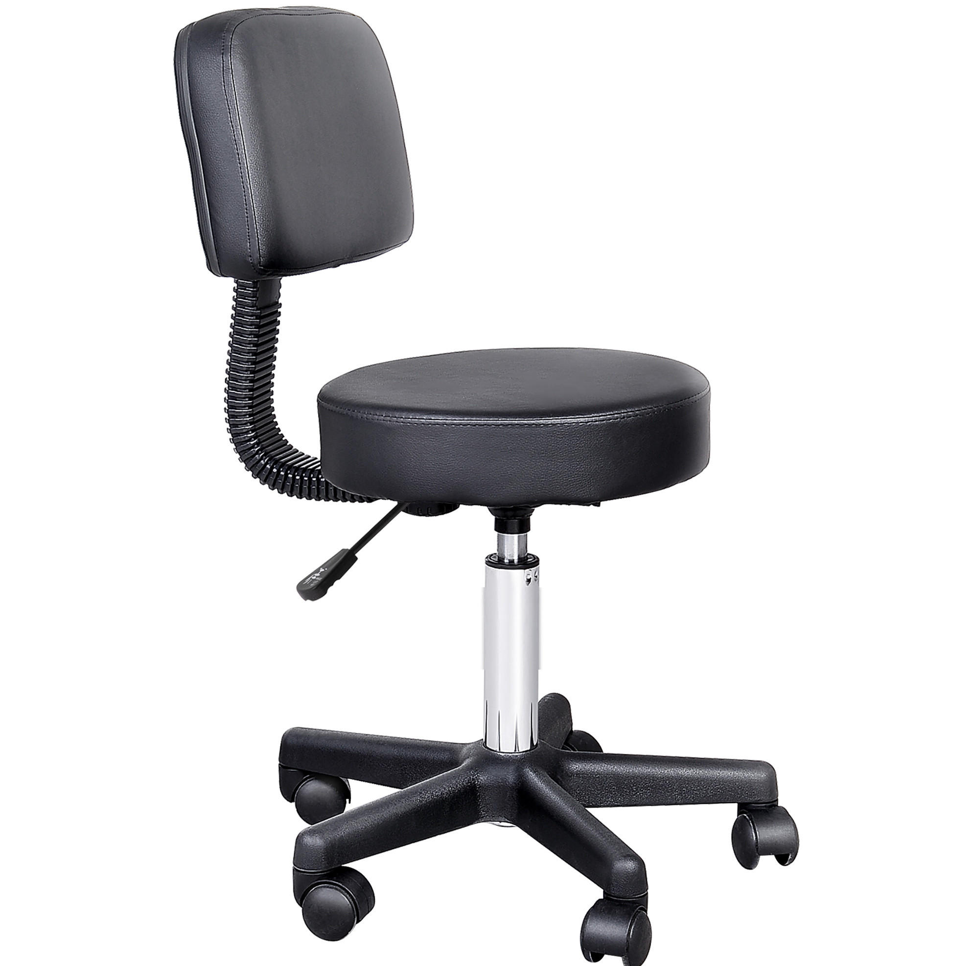 BÜROSTUHL höhenverstellbar 43-55 cm Schwarz mit Rollen - Schwarz, Metall (35/84/35cm) - Meubliv