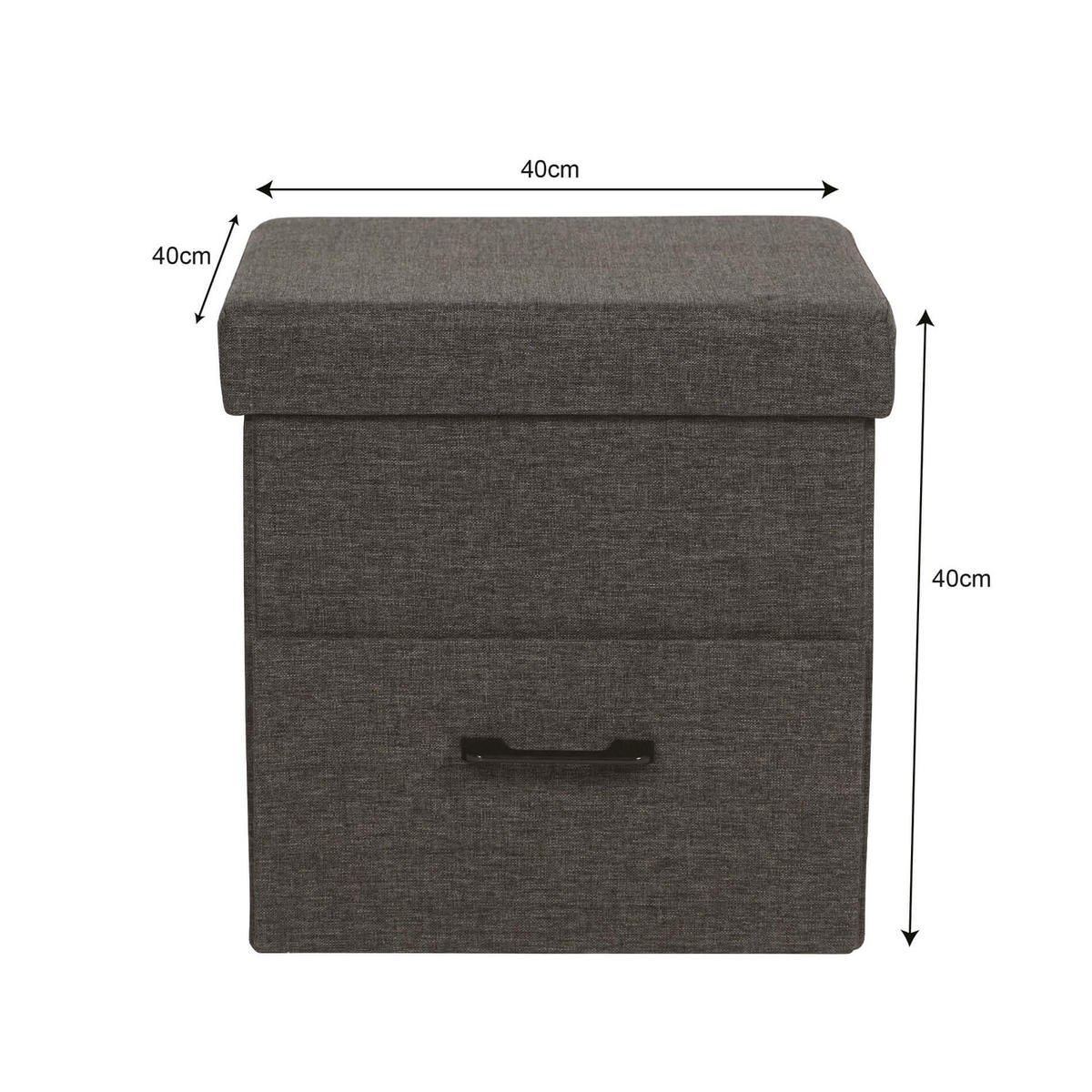 POUF Alocasia mit Stauraum 40/40/40 cm - Grau, Holz (40/40/40cm) - Mobili Rebecca