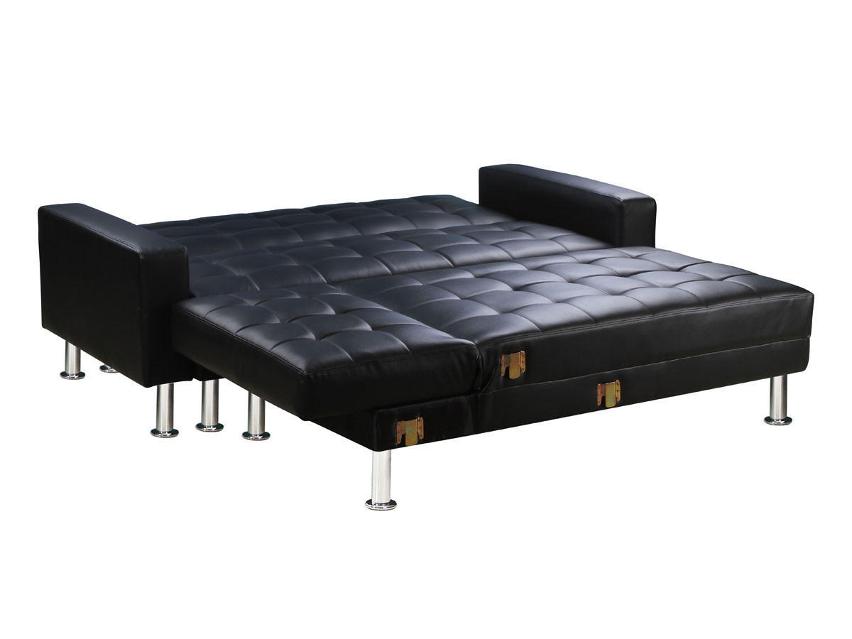 ECKSCHLAFSOFA Theo Schwarz - Schwarz, Textil (260/144cm) - Habitat Garten