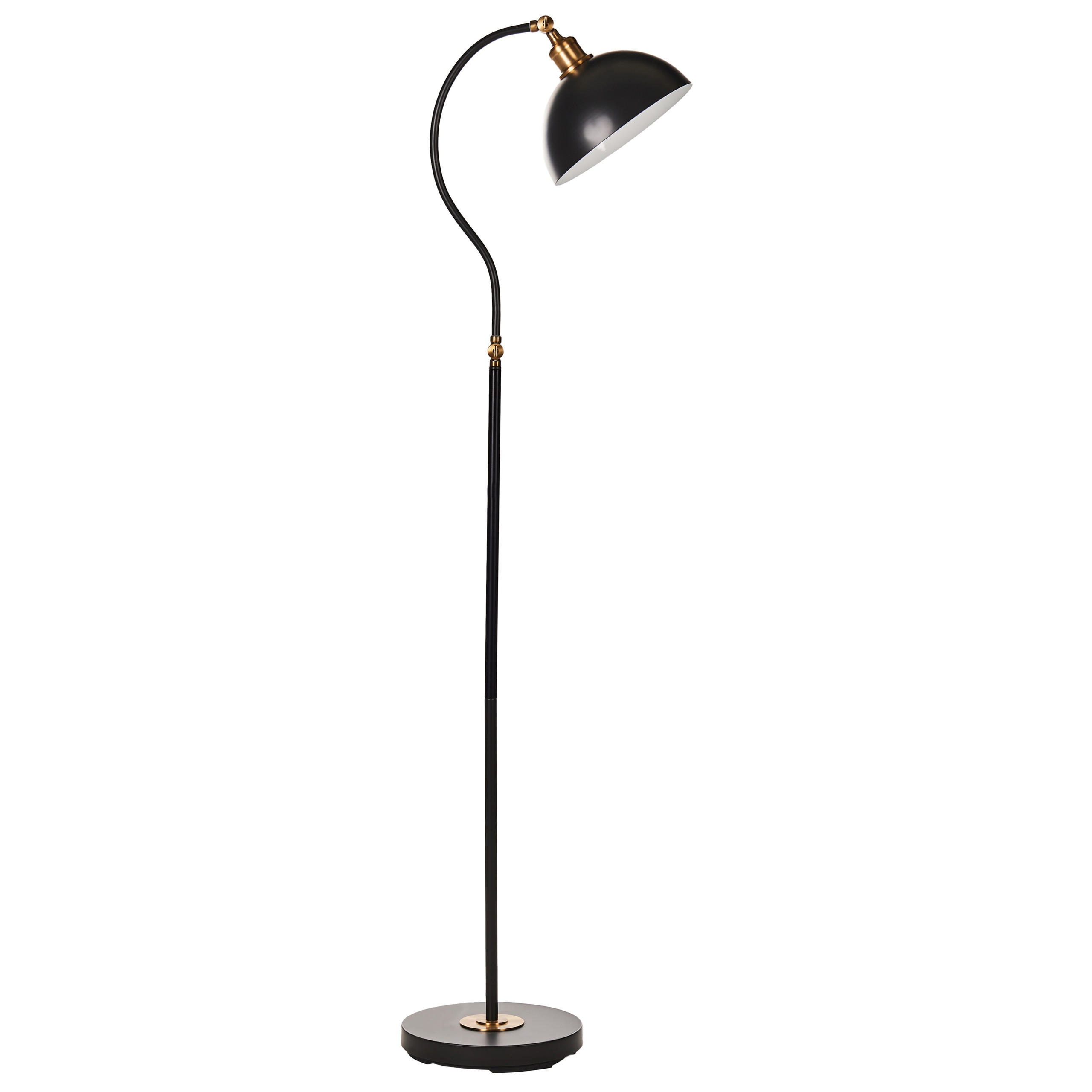 STEHLAMPE Schwarz/Weiß/Gold Lennon - Goldfarben/Schwarz, Metall (38/28/145cm) - Beliani