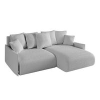 ECKSOFA Ottomane rechts ONESK-L -v1 216x177x72 Hellgrau Bouclé - Hellgrau, Holzwerkstoff/Kunststoff (177/216cm) - ALTDECOR