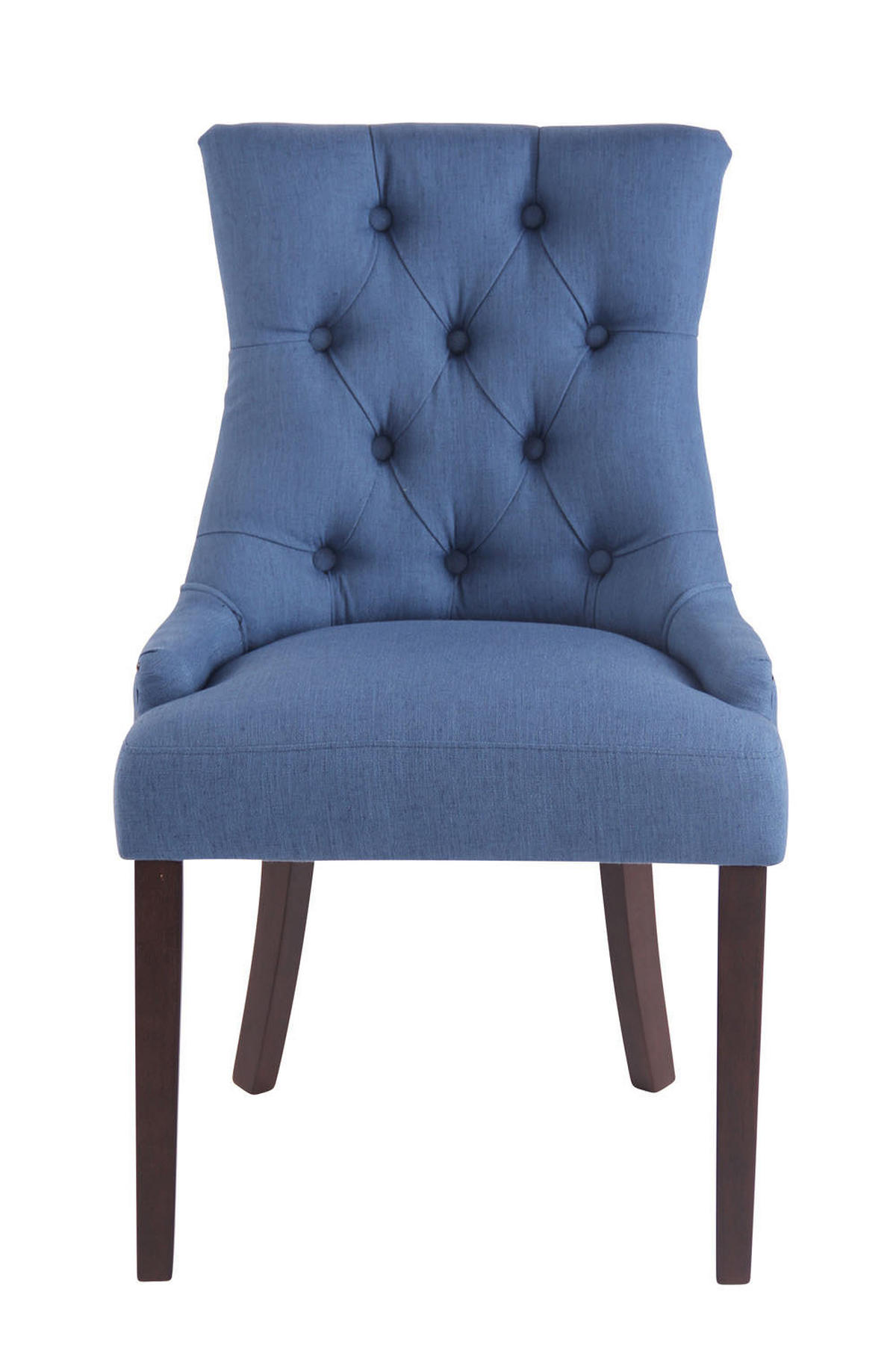 ESSZIMMERSTUHL Aboli Stoff, antik Blau - Blau/Dunkelbraun, Holz/Textil (55/92/58cm) - TPFLiving